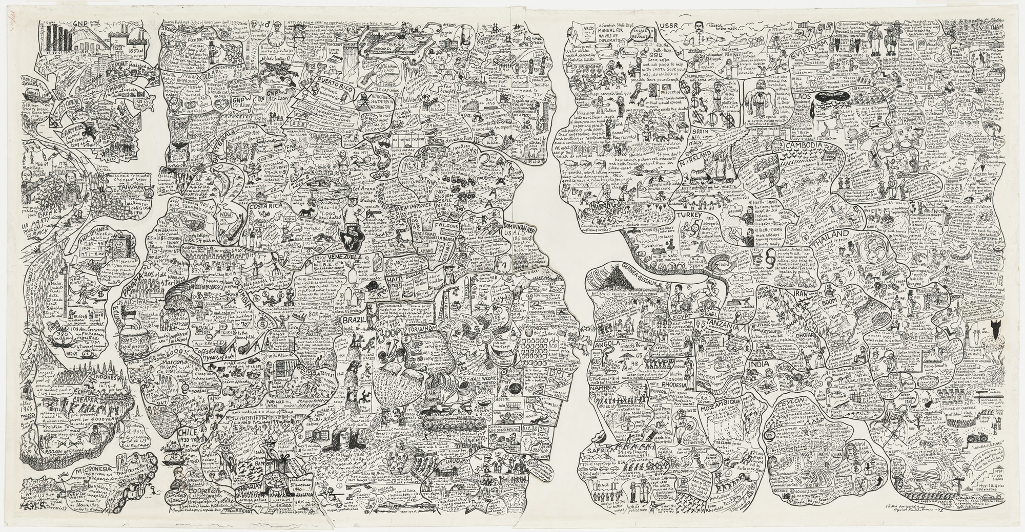 Öyvind Fahlström. Sketch for World Map. 1972
