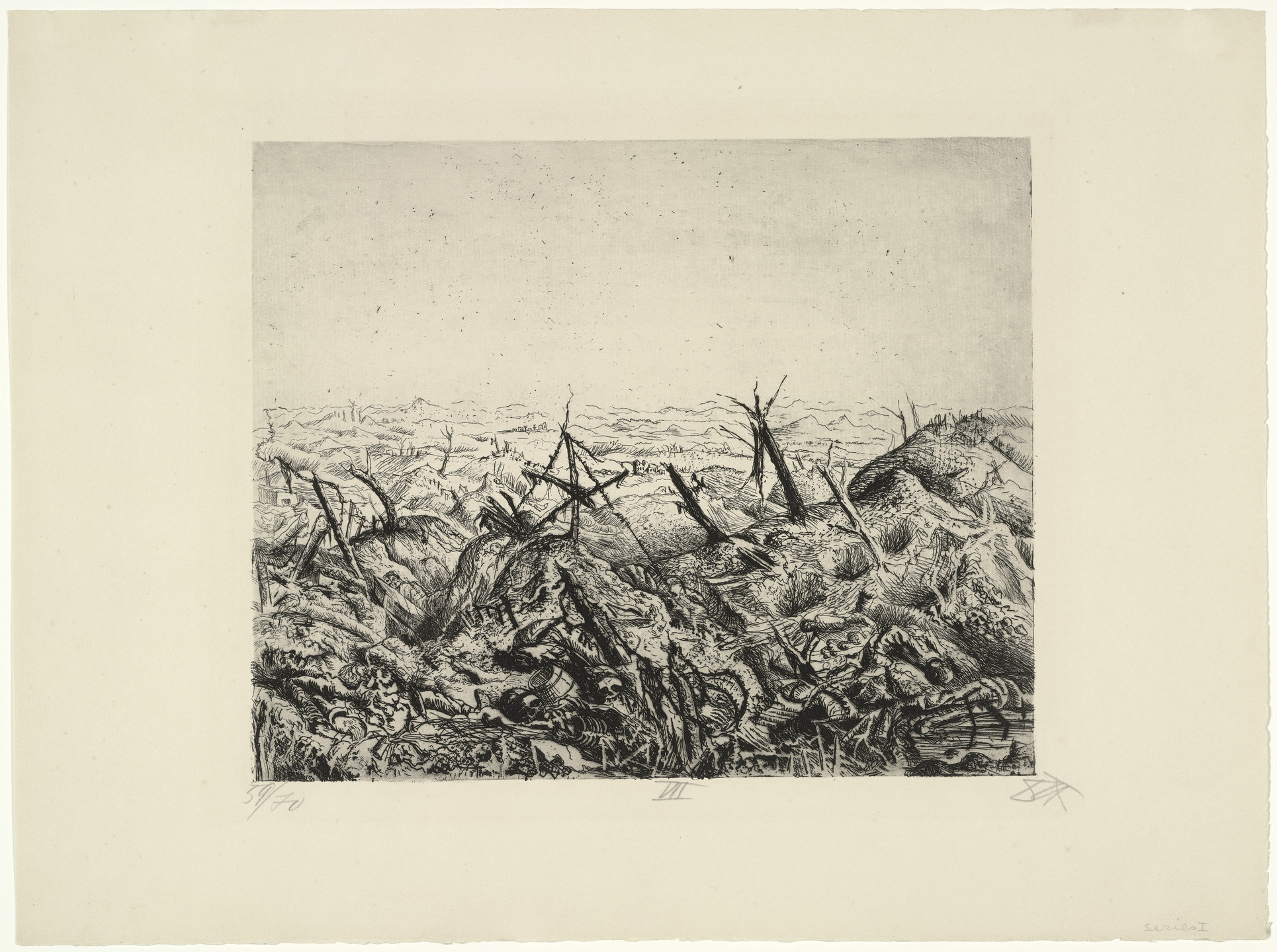 Otto Dix. Near Langemarck (February 1918) (Bei Langemarck [Februar 1918]) from The War (Der Krieg). 1924
