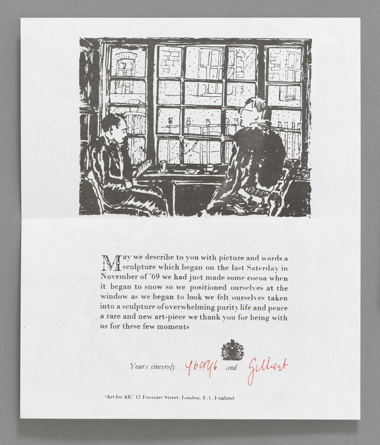 Gilbert &amp; George, Gilbert Proesch, George Passmore. New Decadent Art. 1969 (mailed 1970)