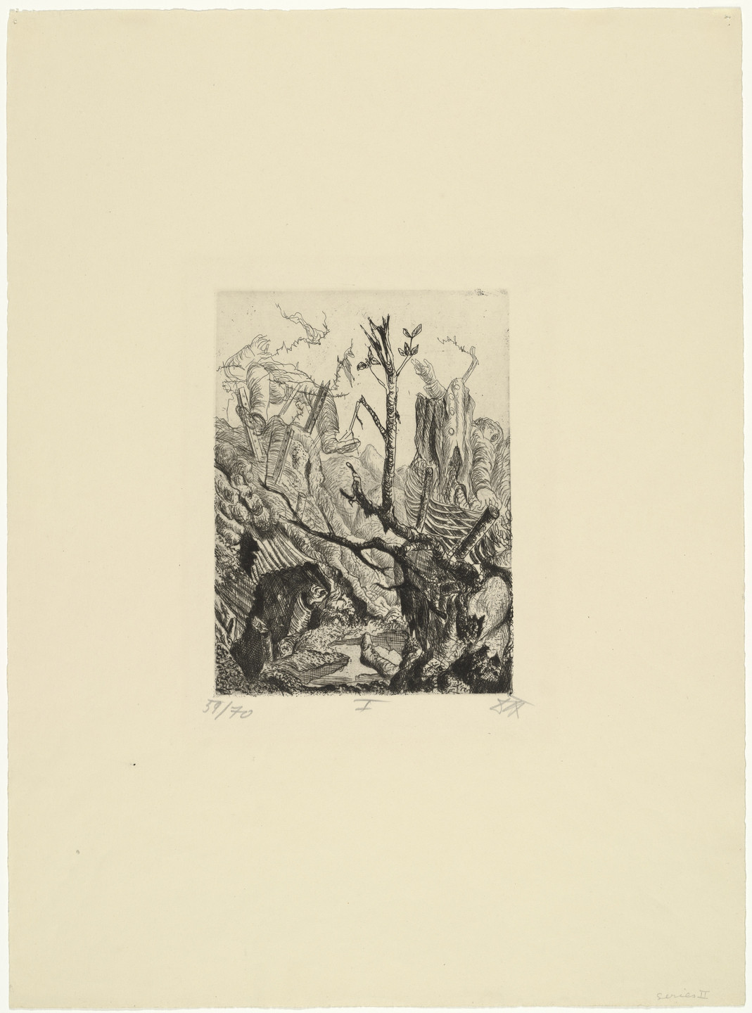 Otto Dix. Abandoned Position near Neuville (Verlassene Stellung bei Neuville) from The War (Der Krieg). 1924