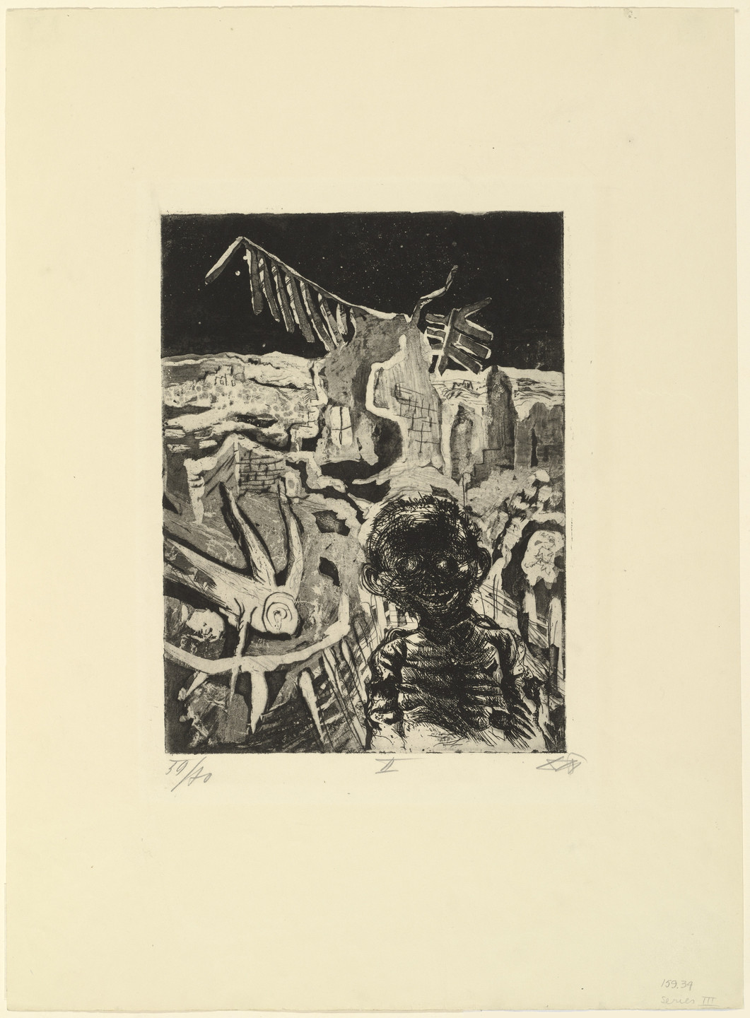 Otto Dix. Nocturnal Encounter with a Lunatic (Nächtliche Begegnung mit einem Irrsinnigen) from The War (Der Krieg). 1924