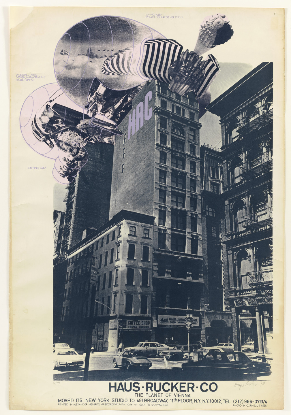 Günter Zamp Kelp, Klaus Pinter. The Planet of Vienna, Rooftop Oasis Project, New York, NY (Poster for the opening of Haus Rucker Studio). 1971