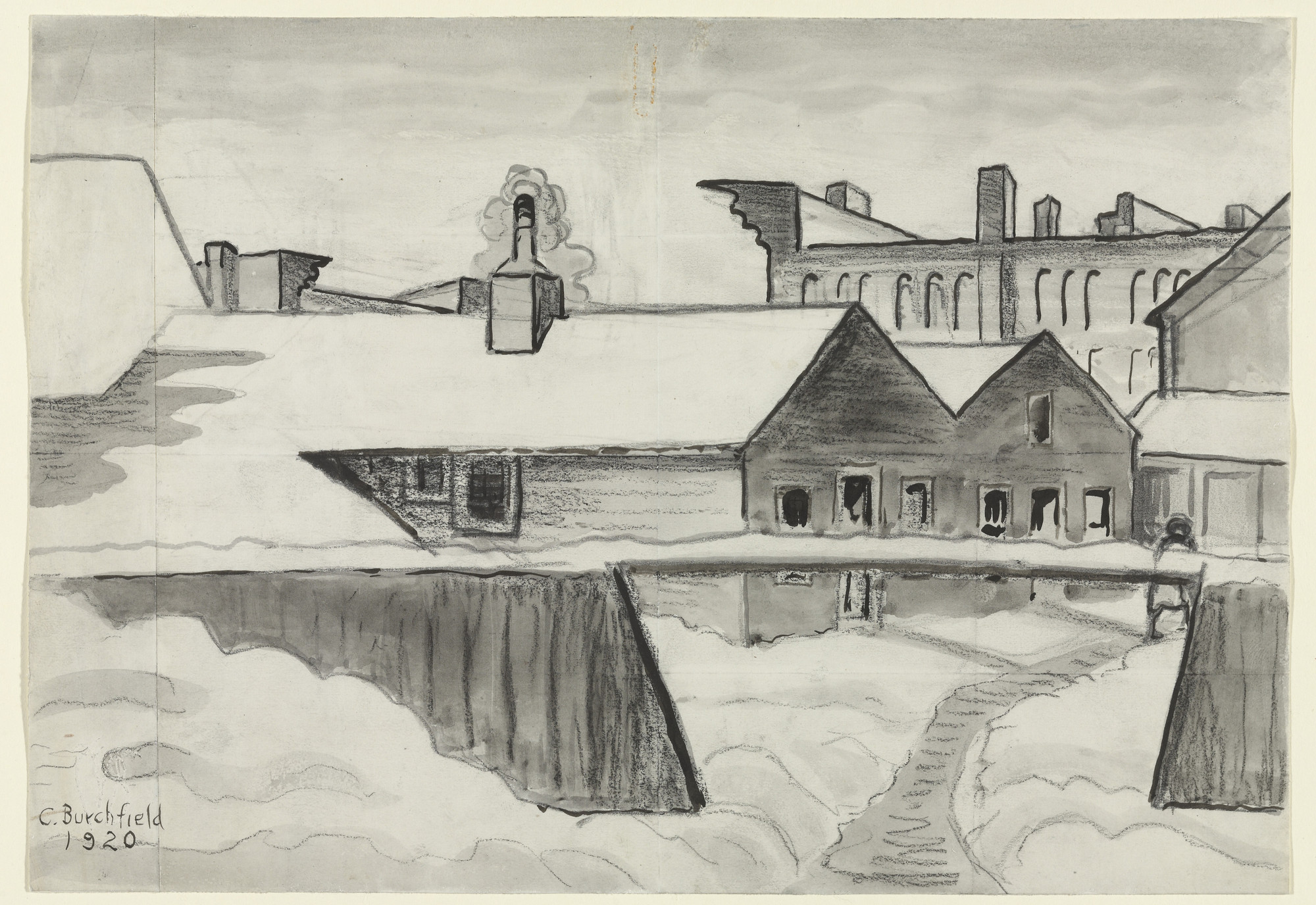 Charles Burchfield. Back Alley Scene. 1920
