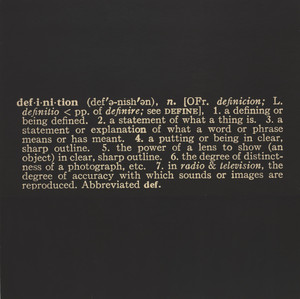 Titled (Art as Idea as Idea) The Word `Definition`