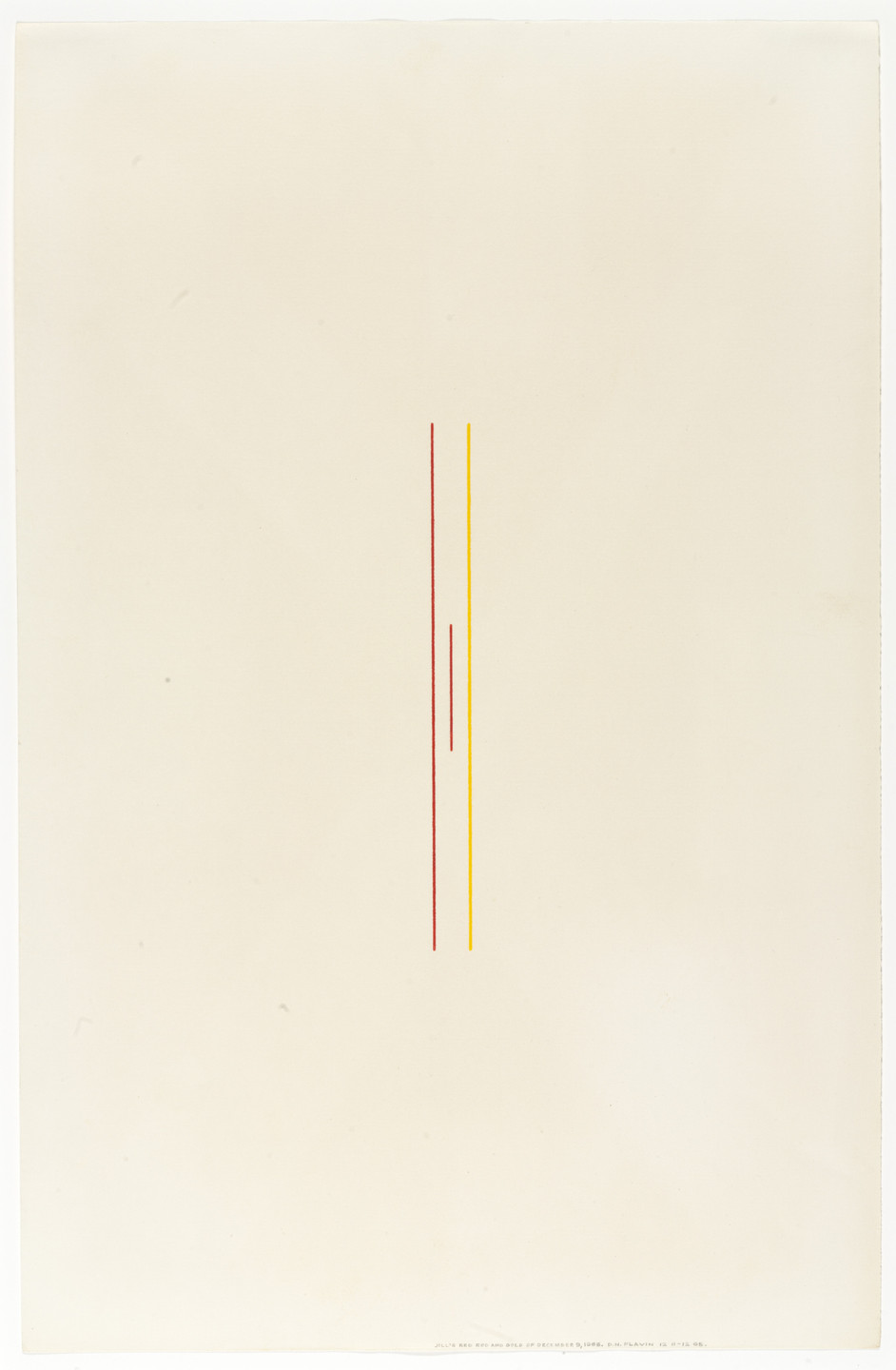 Dan Flavin. Jill&#39;s Red Red and Gold of December 9, 1965.. 1965