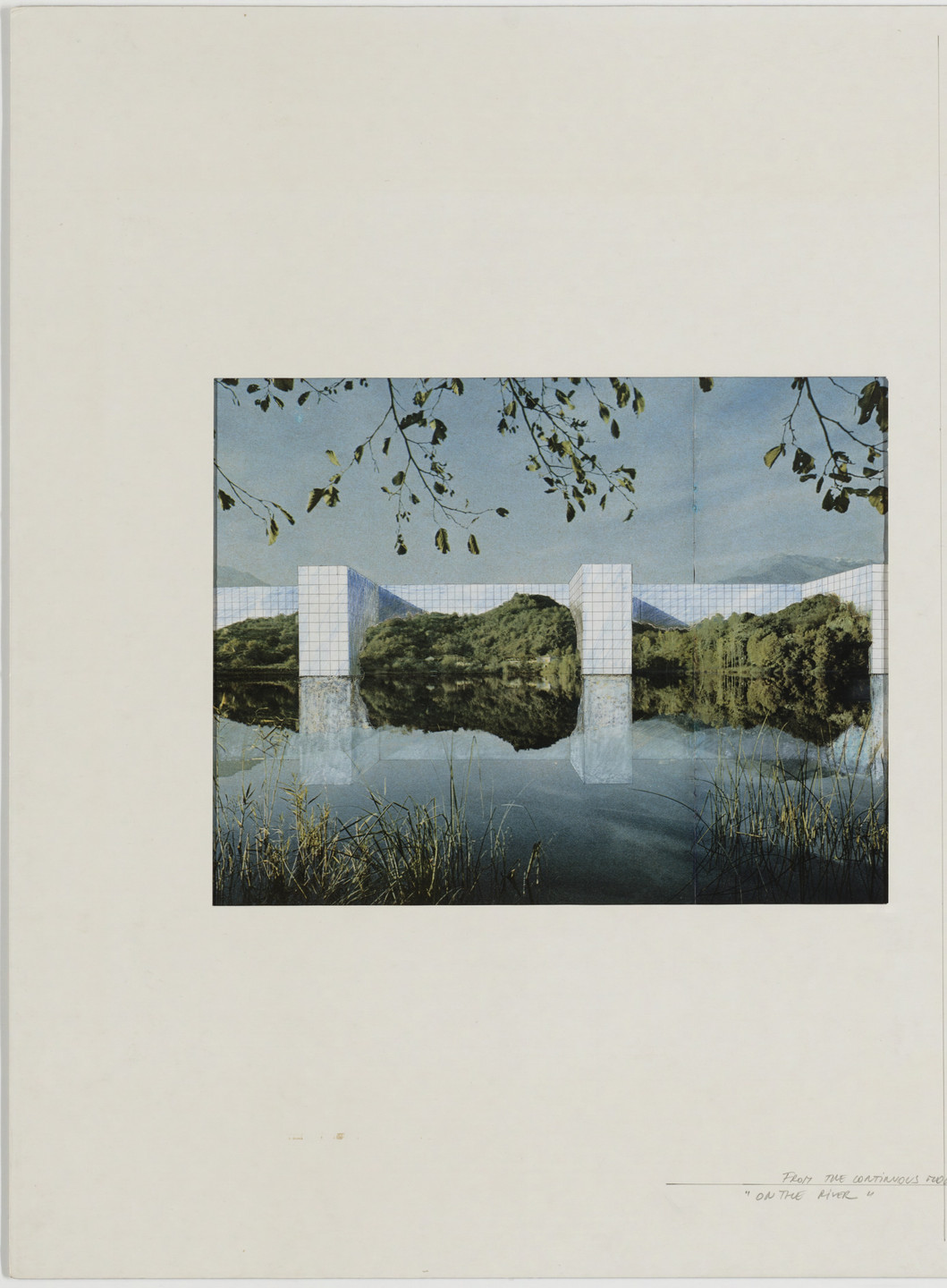 Superstudio, Cristiano Toraldo di Francia, Gian Piero Frassinelli, Alessandro Magris, Roberto Magris, Adolfo Natalini. The Continuous Monument: On the River, project (Perspective). 1969