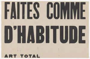 Faites comme d'habitude (Business as Usual)