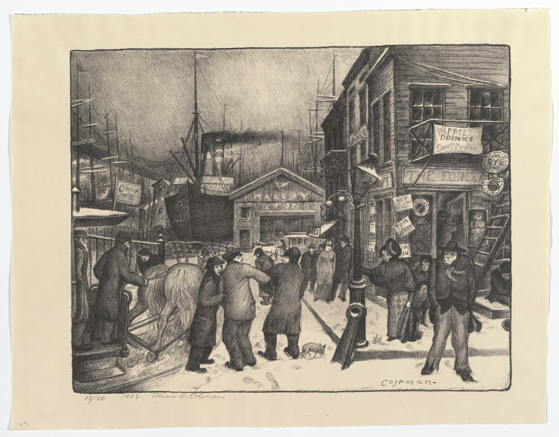 Glenn O. Coleman. Coenties Slip. 1928