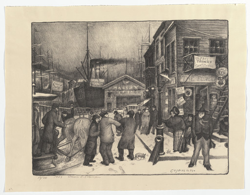 Glenn O. Coleman. Coenties Slip. 1928
