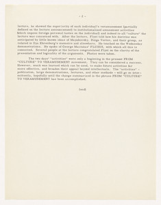 From `Culture` to Veramusement. Press Release, March-April 1963