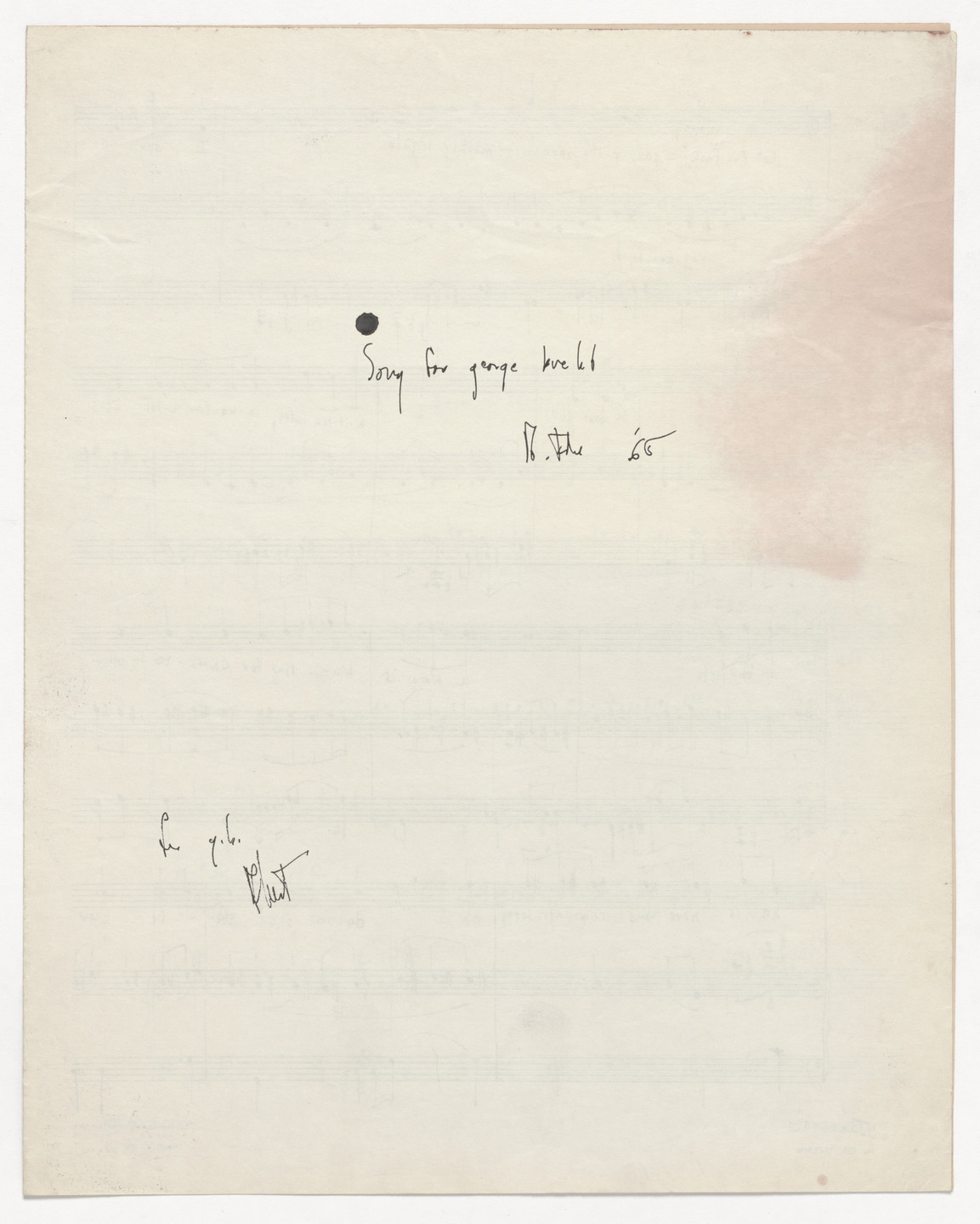 Albert M. Fine. Song for George Brecht. 1965