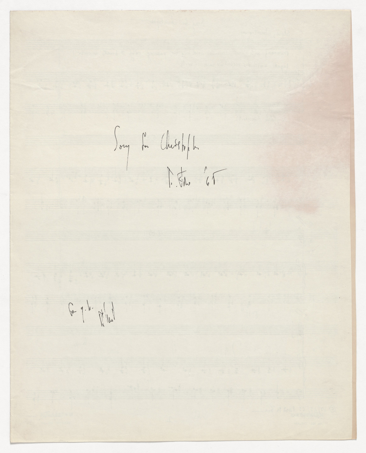 Albert M. Fine. Song for Christopher. 1965