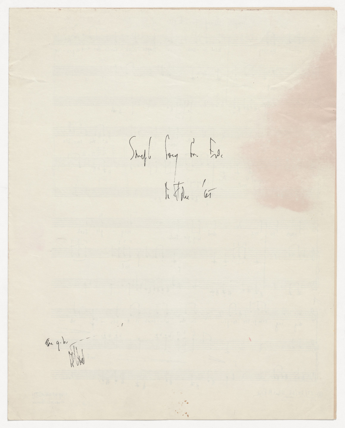 Albert M. Fine. Simple Song for Eric (Brecht). 1965