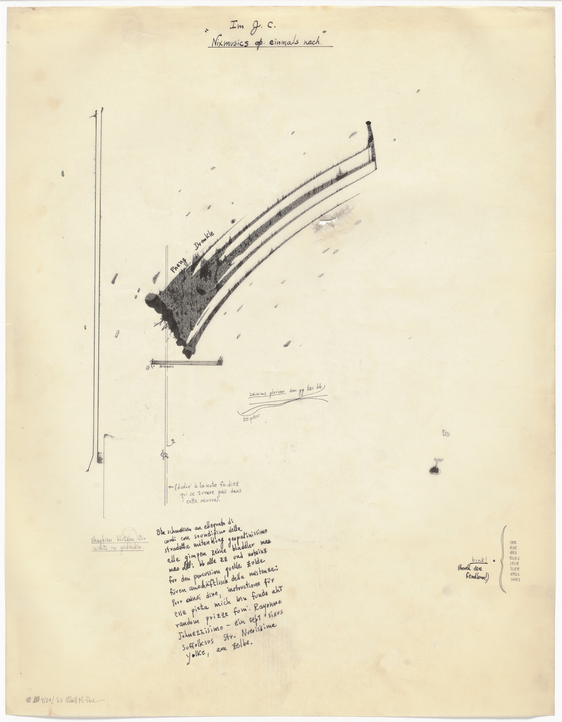 Albert M. Fine. Im J.C. / &#34;Nixmusics op. einmals nach&#34;. 1965