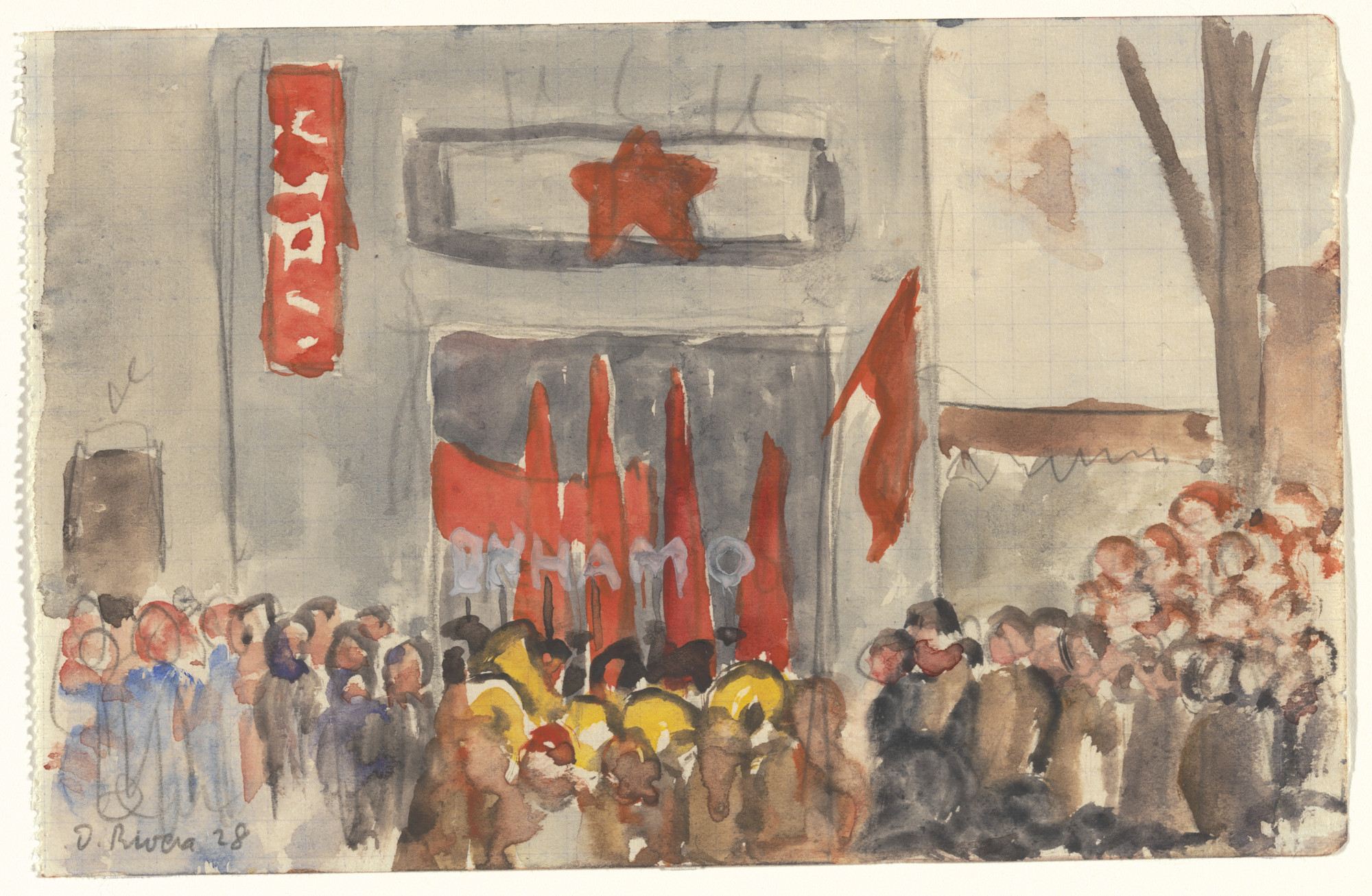 Diego Rivera. May Day, Moscow. 1928