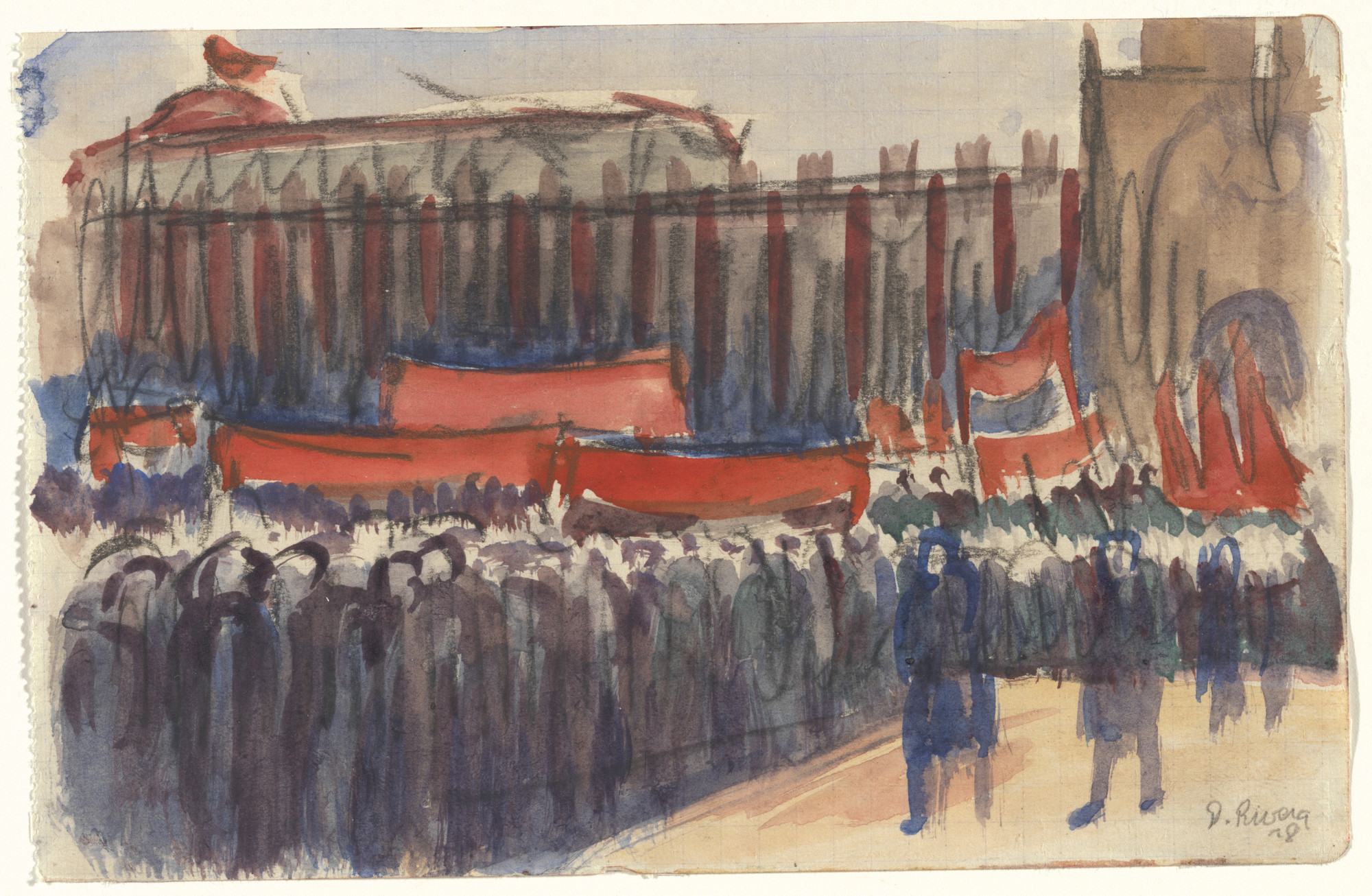 Diego Rivera. May Day, Moscow. 1928