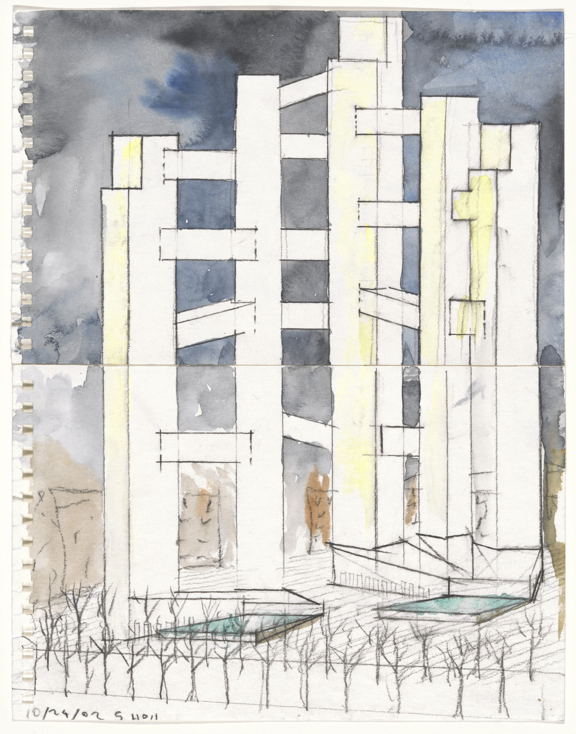Steven Holl. World Trade Center Project, New York, NY (Perspective). 2002