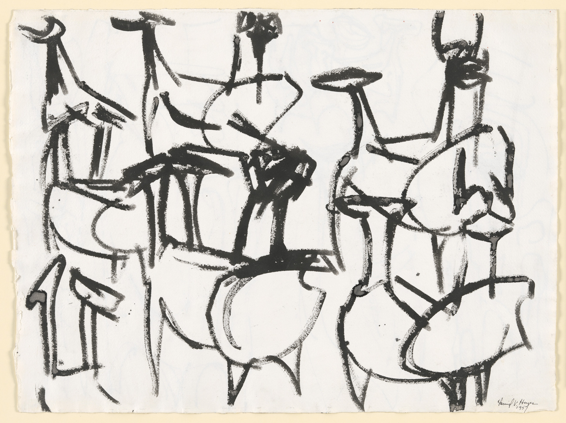 David V. Hayes. Study for Beast. 1957