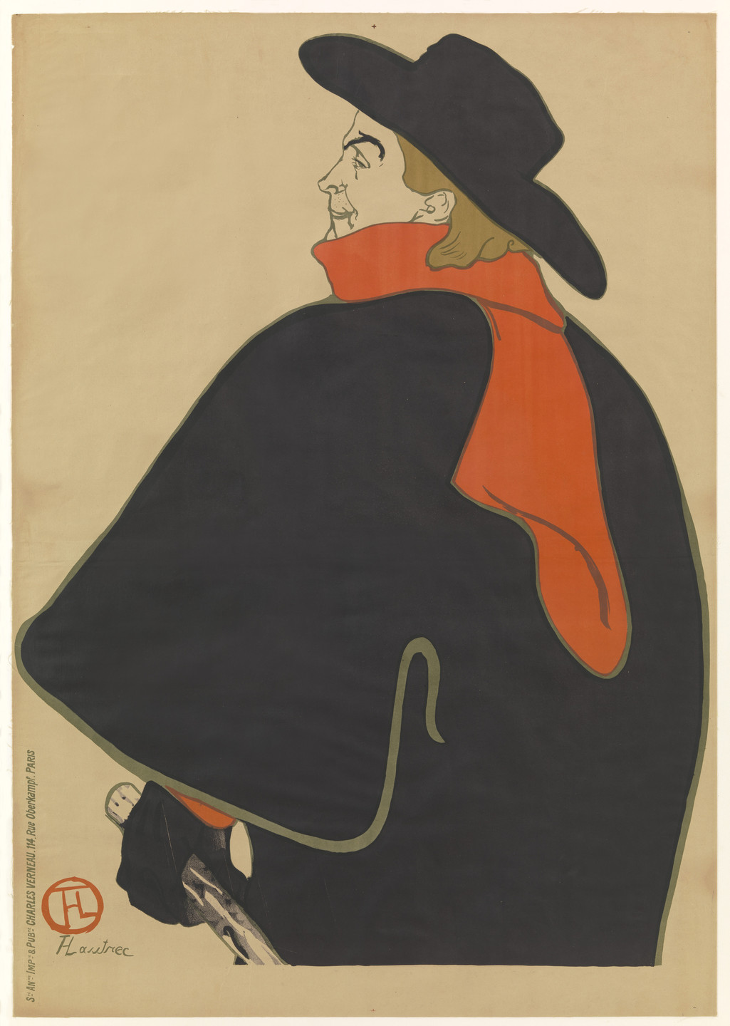 Henri de Toulouse-Lautrec. Aristide Bruant in His Cabaret (Aristide Bruant dans son cabaret). 1893