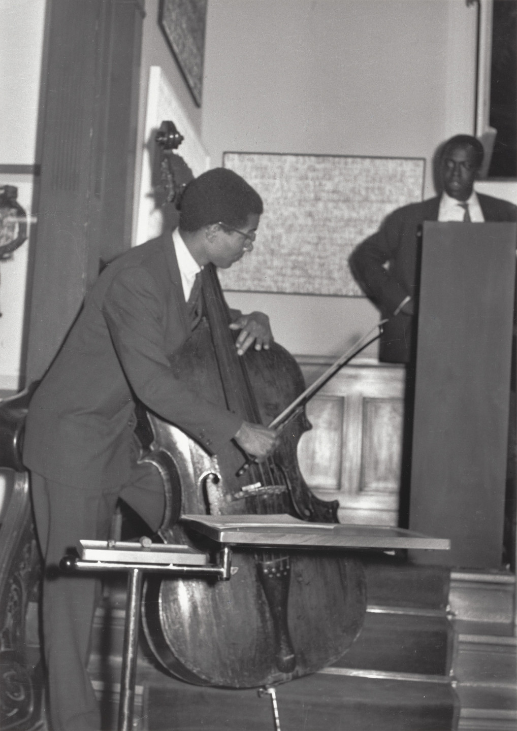 Benjamin Patterson. Duo for Voice and a String Instrument performed during Kleines Sommerfest: Après John Cage, Galerie Parnass, Wuppertal, West Germany, June 9, 1962. 1962