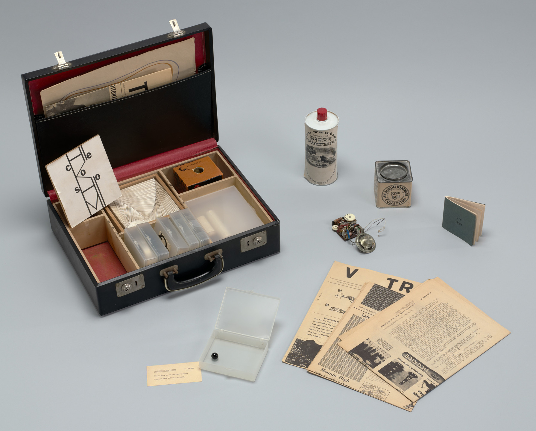 Various Artists, Ay-O, George Brecht, Dick Higgins, Joe Jones, Alison Knowles, Nam June Paik, Benjamin Patterson, Mieko Shiomi, Ben Vautier, Emmett Williams, La Monte Young. Fluxkit. 1965