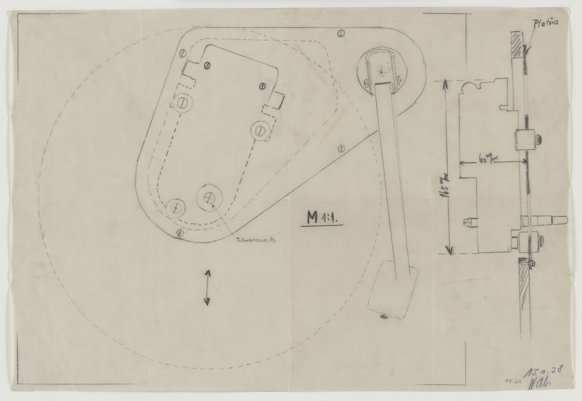 Lilly Reich. Design for Telefunken Record Player, Sections. 1938
