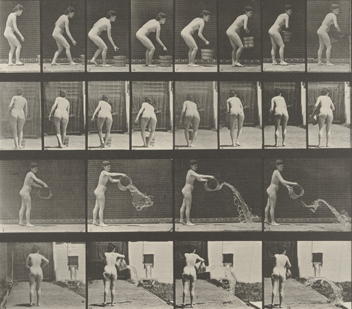 Eadweard J. Muybridge. Woman Emptying a Bucket of Water: Plate 401 from Animal Locomotion (1887). 1884-86