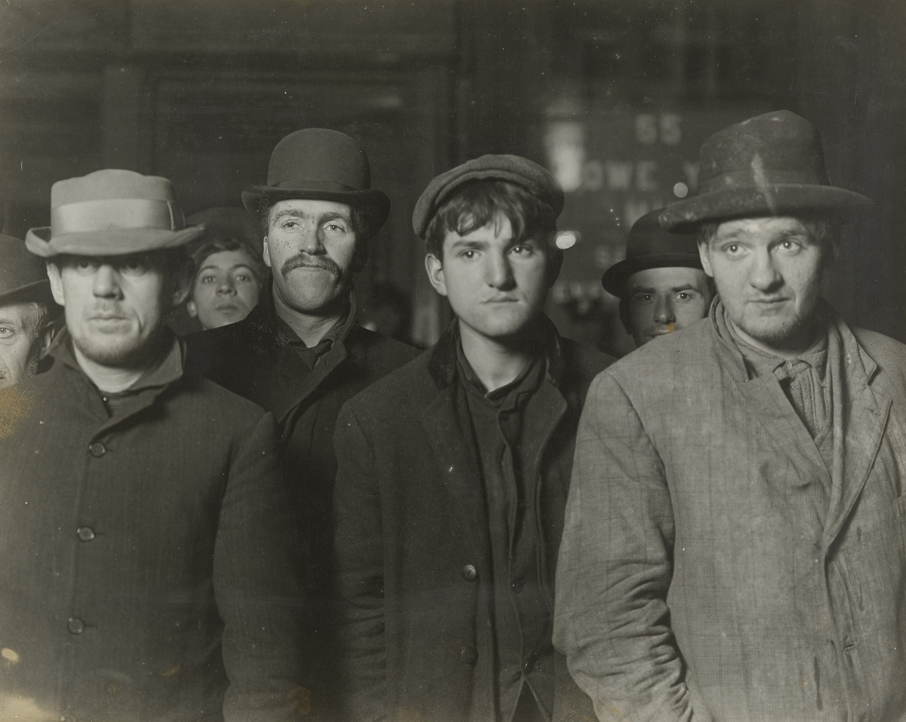 Lewis Wickes Hine. Bowery Mission Bread Line, 2 A.M.. 1906