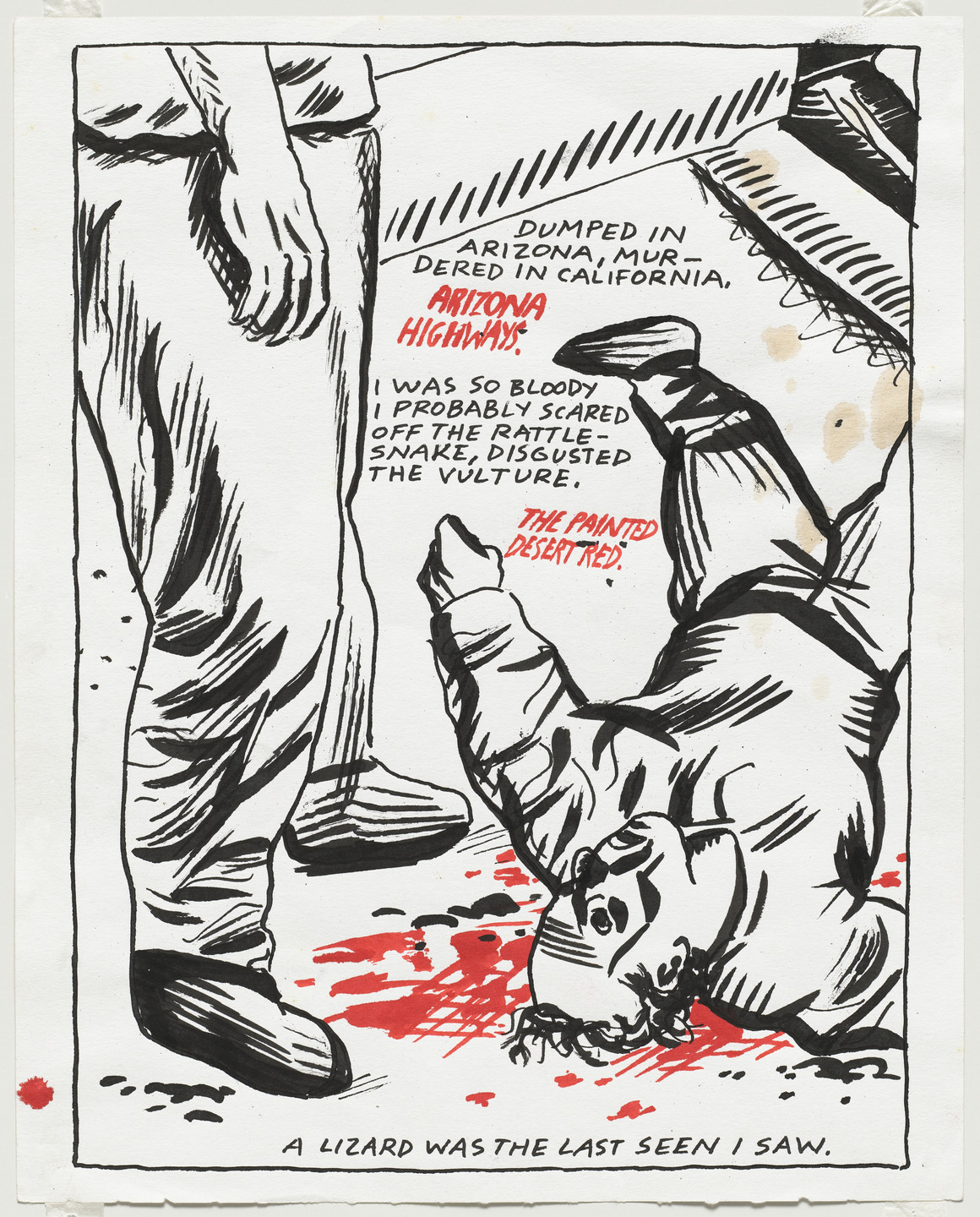 Raymond Pettibon. No Title (Dumped in Arizona...). 1984