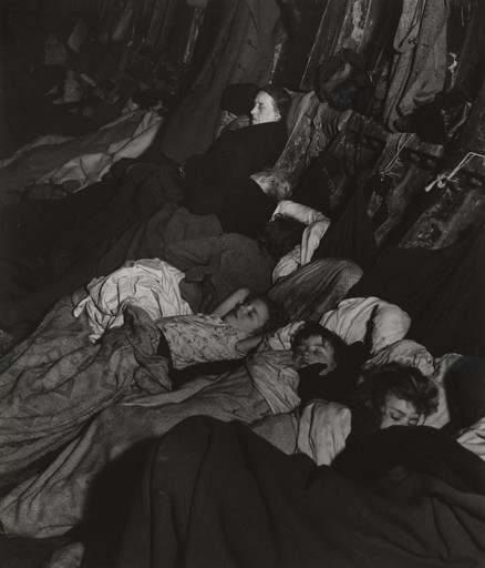 Bill Brandt. Crowded, Improvised Air-Raid Shelter in a Liverpool Street Tube Tunnel. 1940