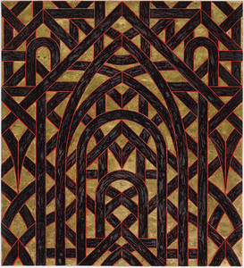 Gold Leaf, Red & Black
