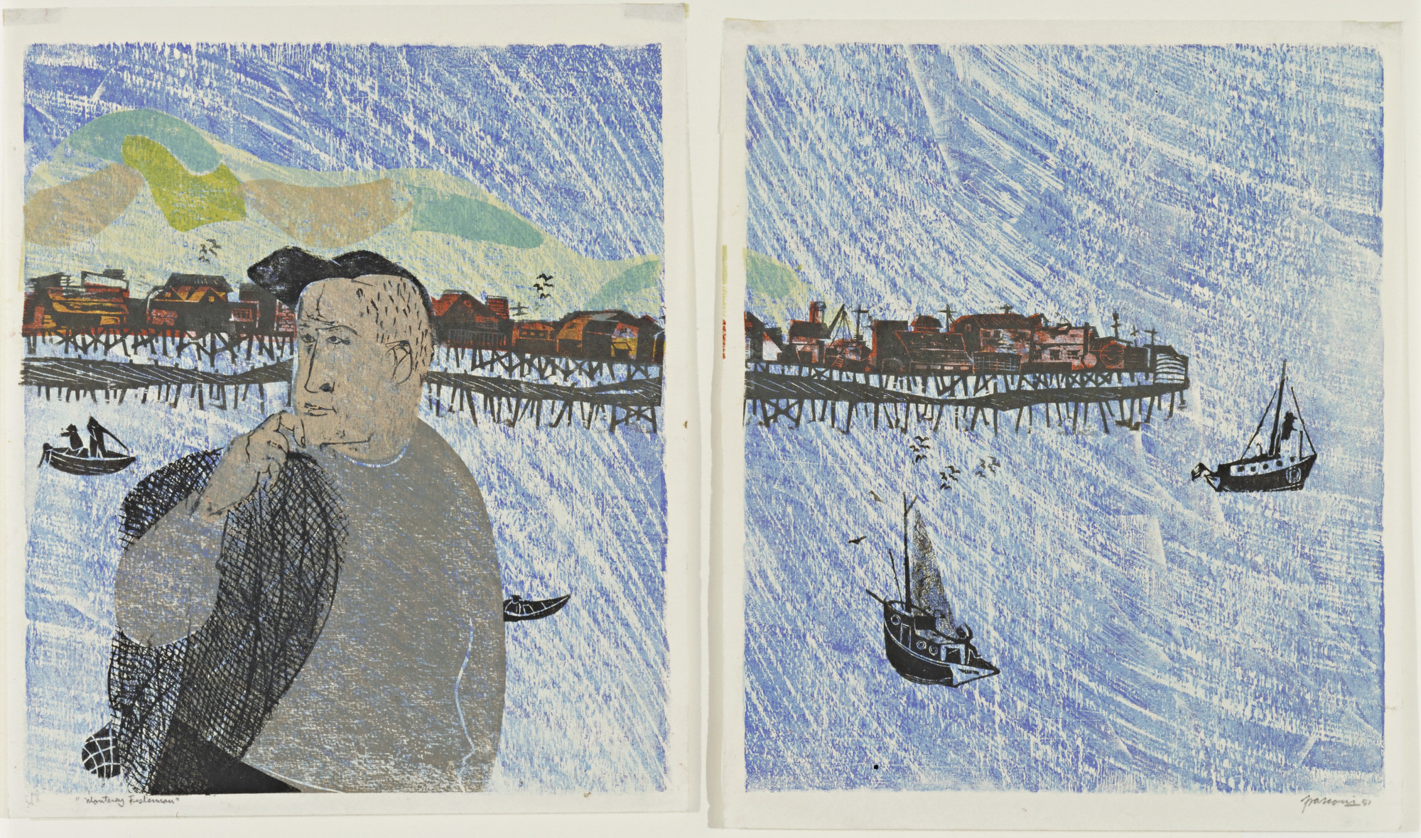 Antonio Frasconi. Monterey Fisherman. 1951