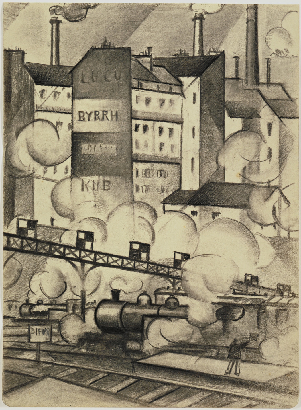 Christopher Richard Wynne Nevinson. Study for The Departure of the Train de Luxe. (c. 1913)