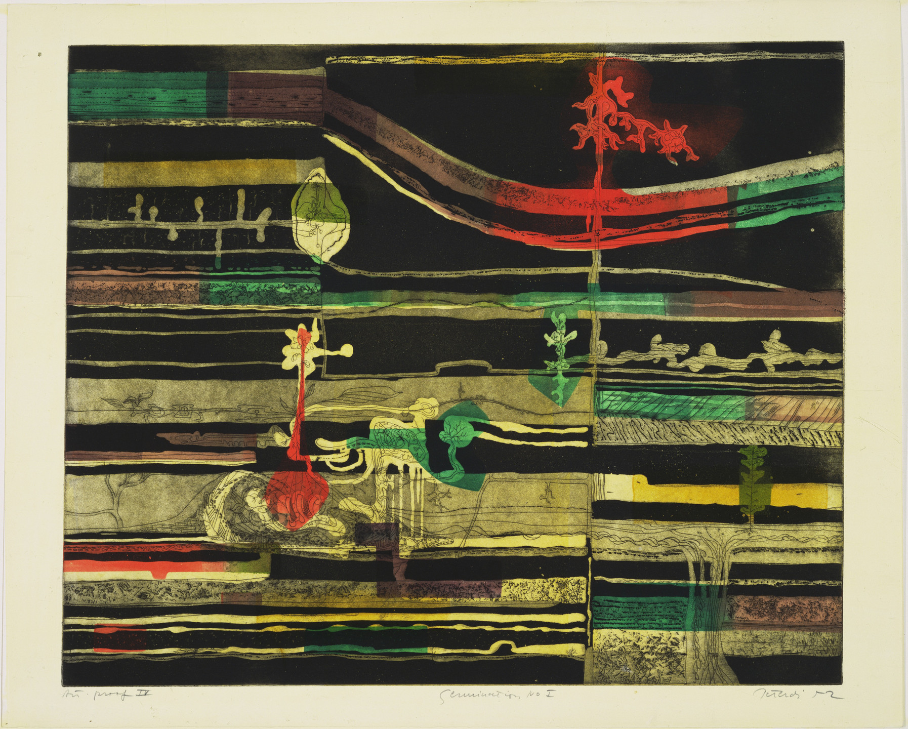 Gabor Peterdi. Germination I. 1951, signed 1952