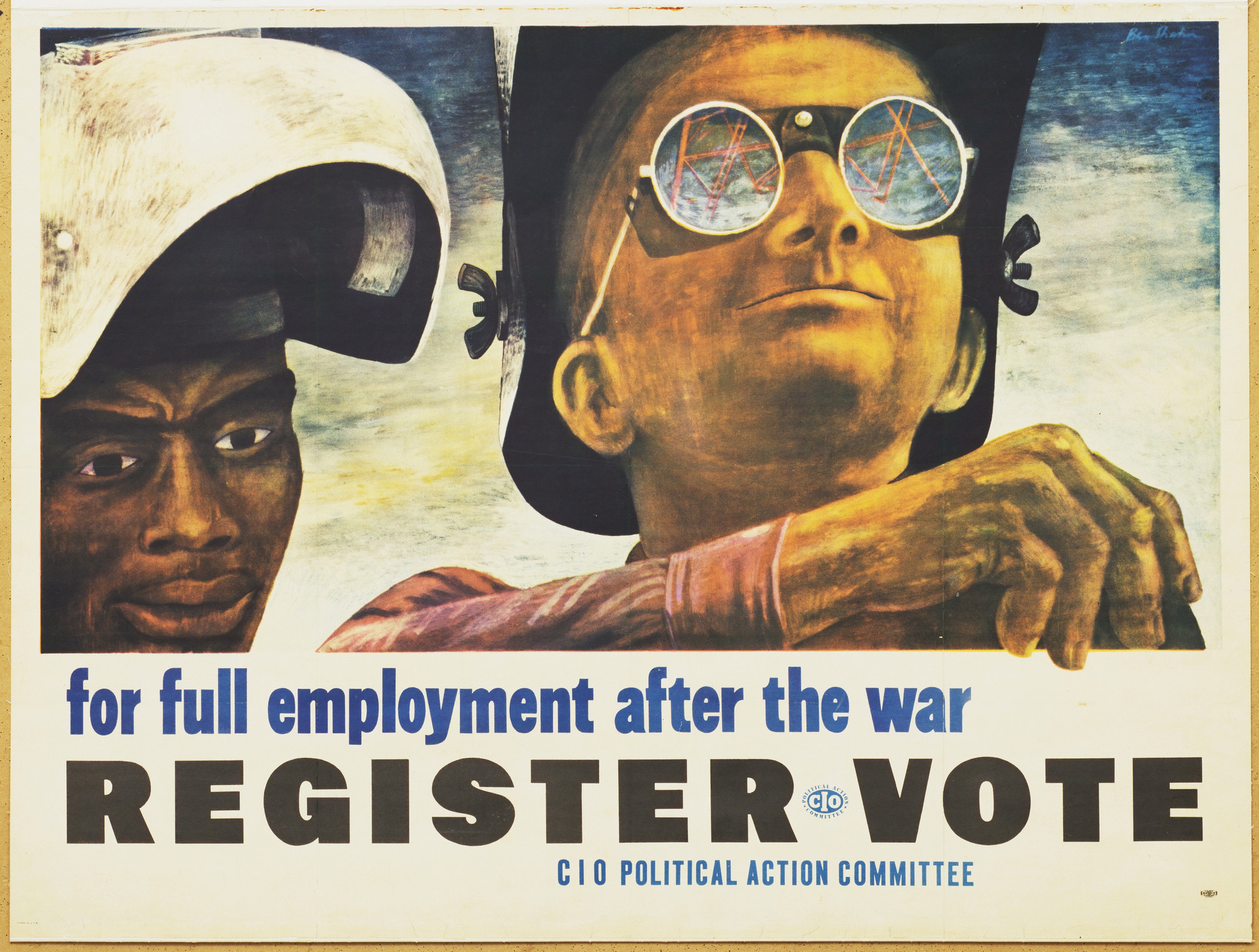 Ben Shahn. For Full Employment After the War, Register, Vote. 1944