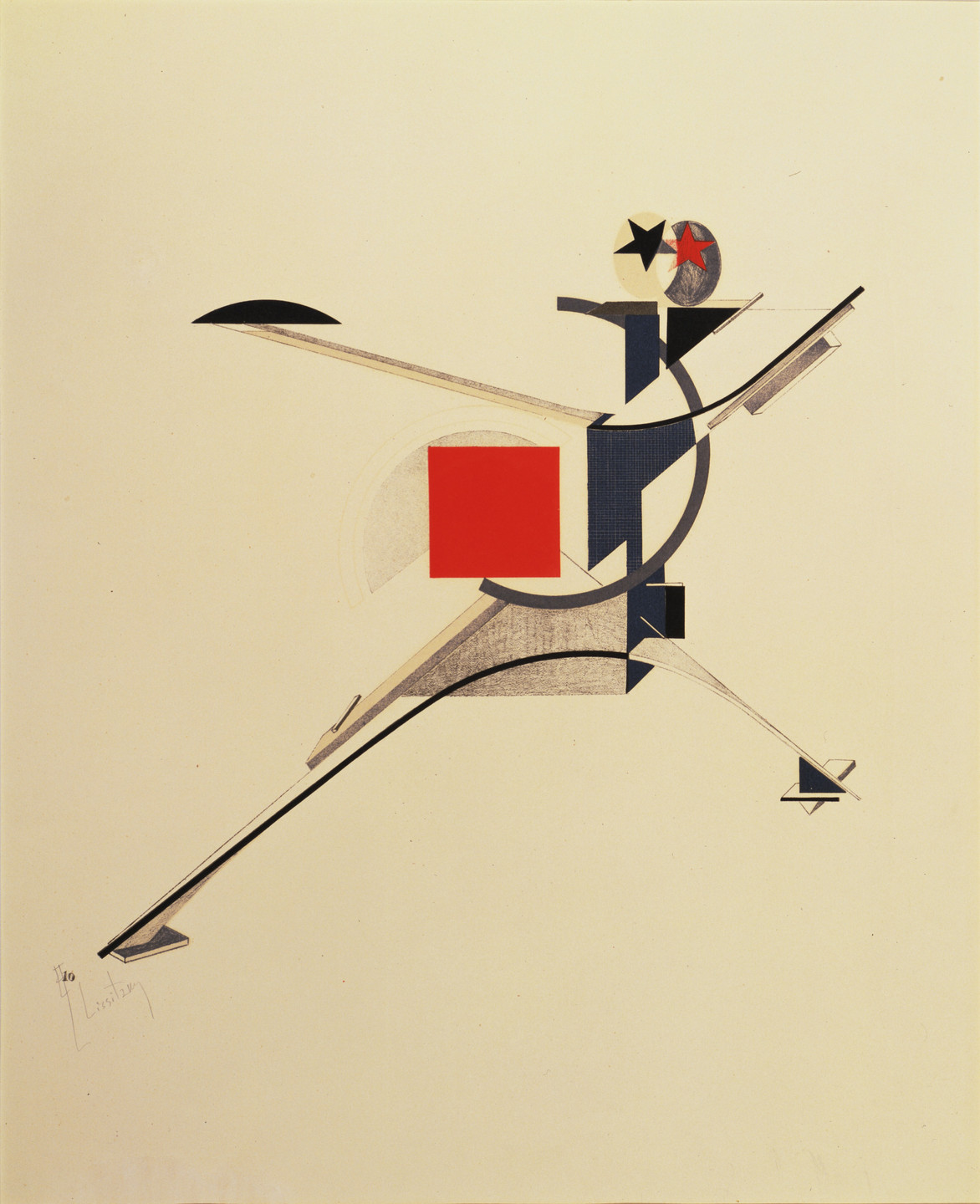 El Lissitzky. The New Man (Neuer) from Figurines: The Three-Dimensional Design of the Electro-Mechanical Show Victory over the Sun (Figurinen, die Plastische Gestaltung der elektro-mechanischen Schau Sieg über die Sonne). 1920–21, published 1923