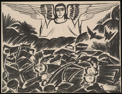 Natalia Goncharova. Bratskaya Mogila (A Common Grave) from Misticheskie obrazy voiny. 14 litografii (Mystical Images of War: Fourteen Lithographs). 1914