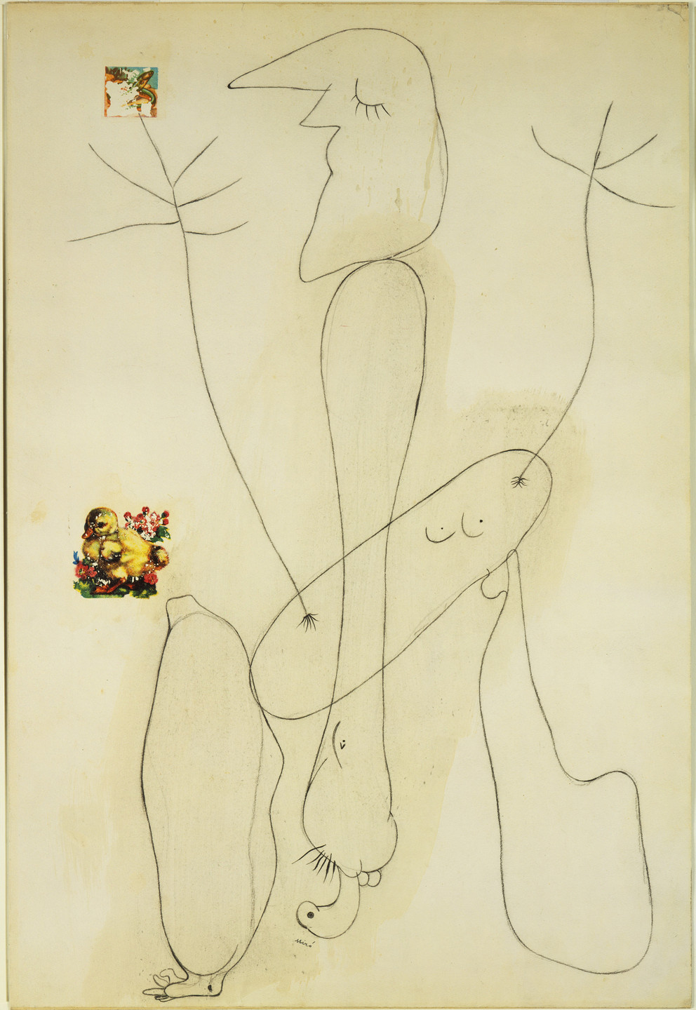 Joan Miró. Drawing - Collage. 1936