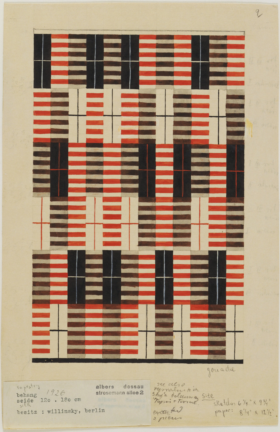 Anni Albers. Design for Wall Hanging. 1926