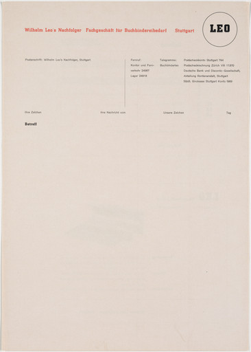 Georg Trump. Wilhelm Leo's Nachfolger, Fachgeschäft für Buchbindereibedarf. c. 1931