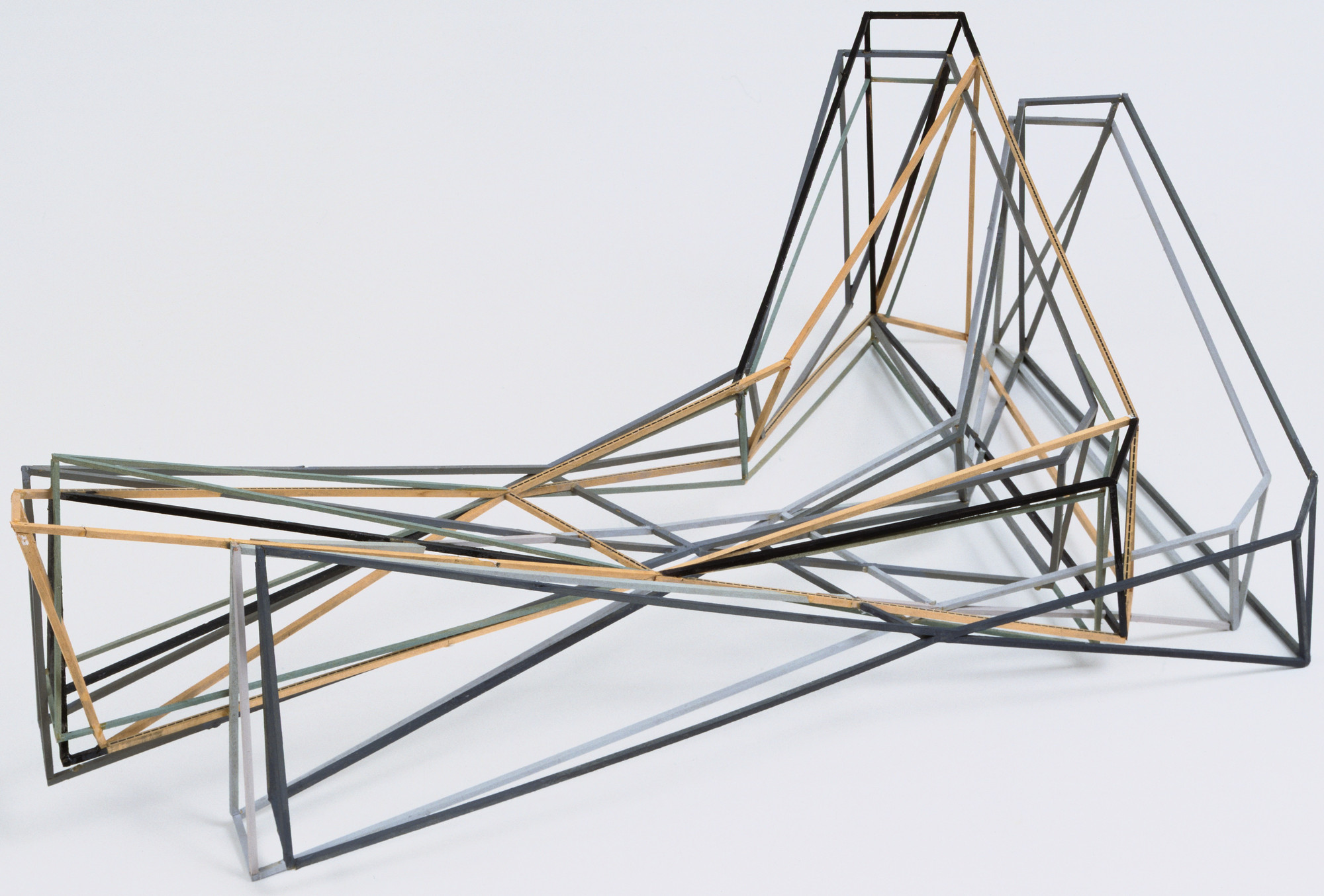 Thomas Leeser. Study Model of Twin House, Liberty, New York, Scale model 1/4&#34;=1&#39;. 1990-91