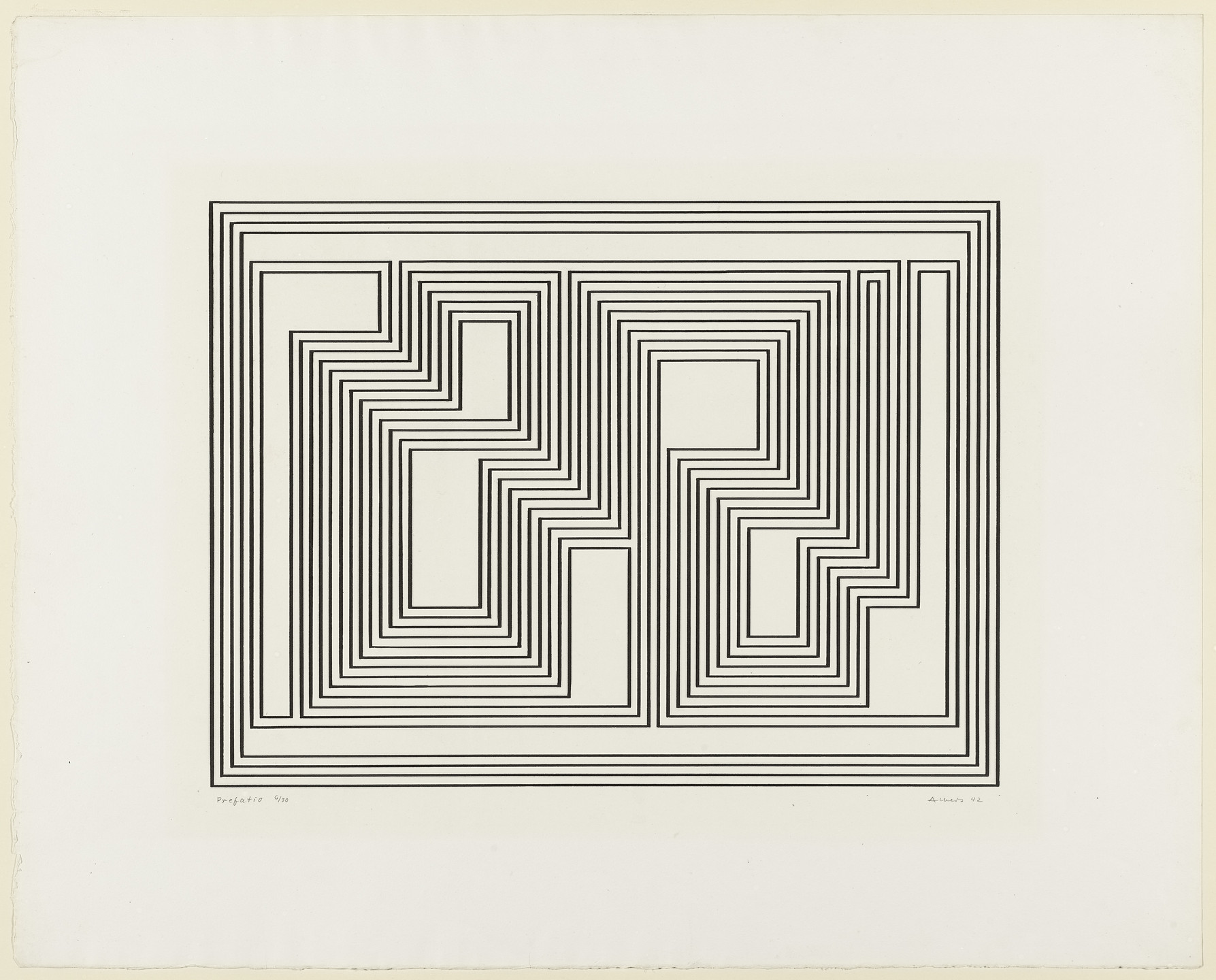 Josef Albers. Prefatio (Preface) from the series Graphic Tectonic. 1942