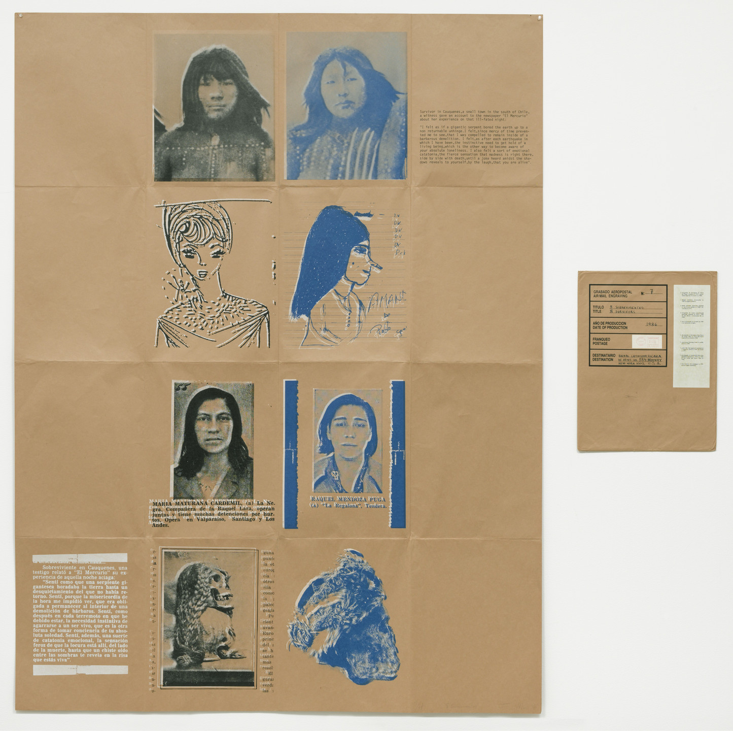 Eugenio Dittborn. 8 Sobrevivientes (8 Survivors). 1986