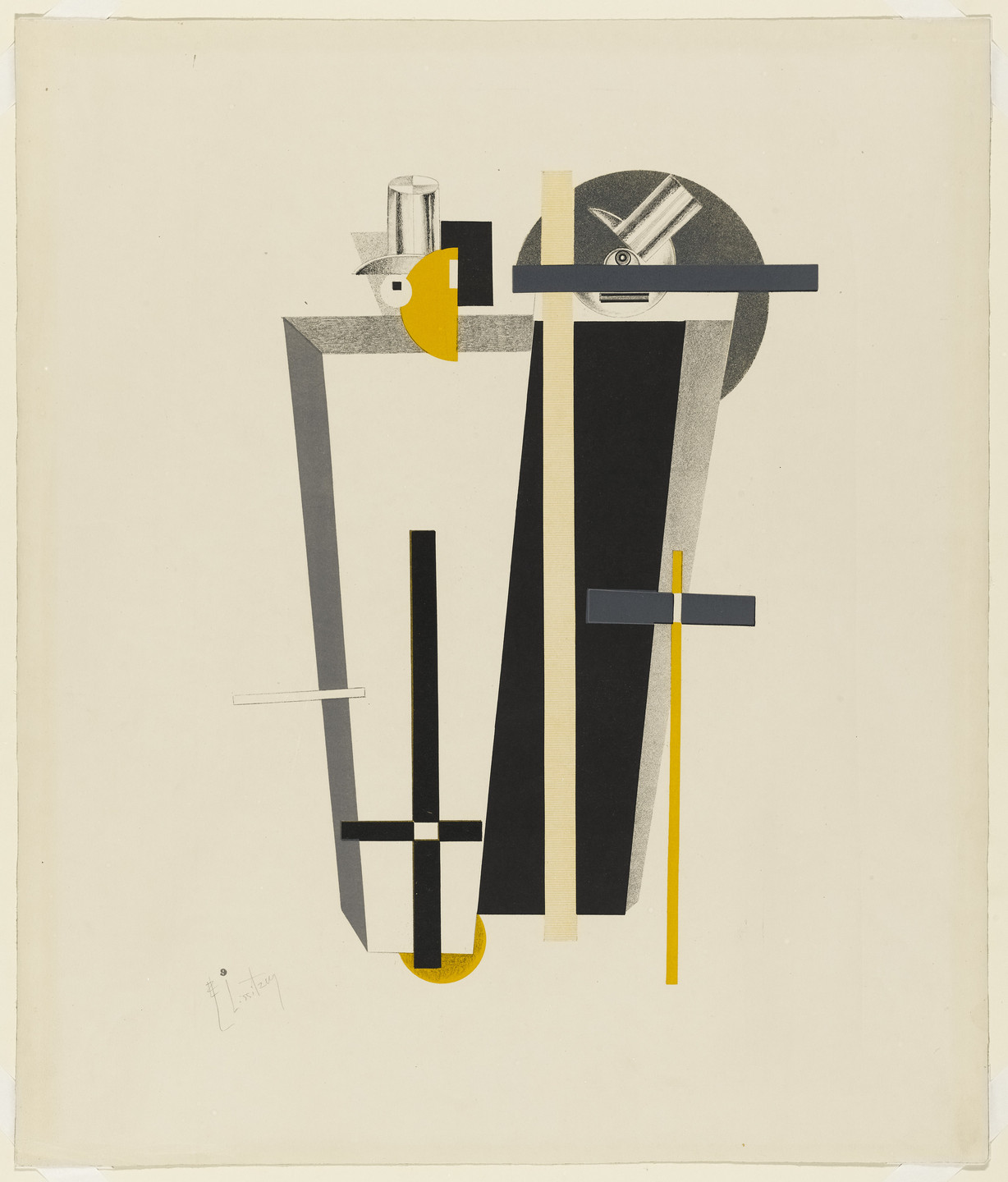 El Lissitzky. Gravediggers (Totengräber) from Figurines: The Three-Dimensional Design of the Electro-Mechanical Show Victory over the Sun (Figurinen, die plastische Gestaltung der elektro-mechanischen Schau Sieg über die Sonne). 1920–21, published 1923