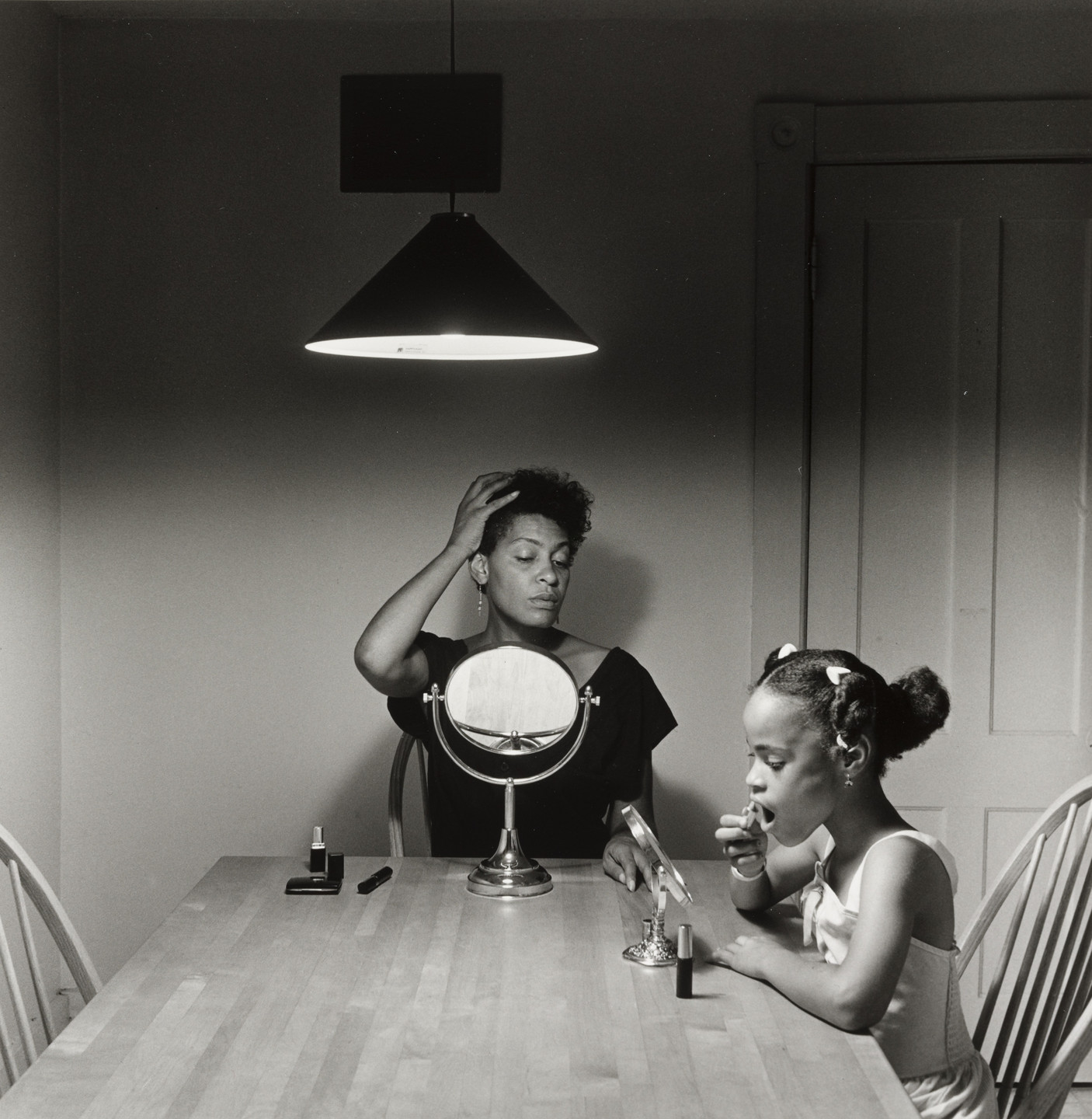 Carrie Mae Weems. Untitled (woman and daughter with makeup). 1990