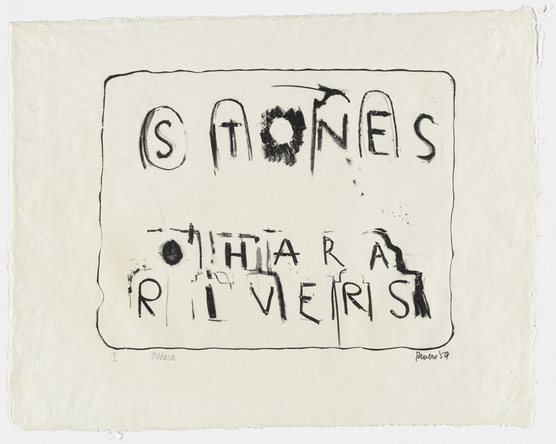 Larry Rivers. Title page from Stones. 1959, published 1960