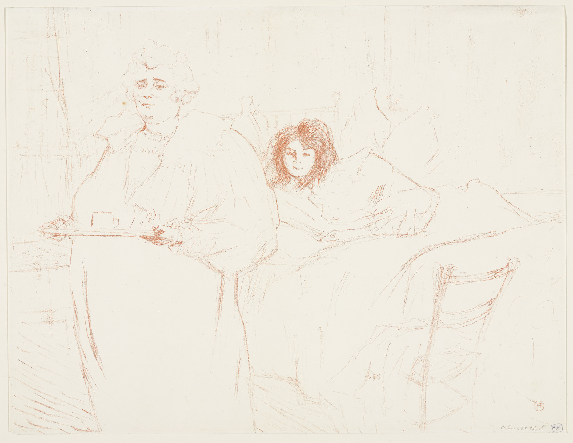 Henri de Toulouse-Lautrec. Woman with Tray, Breakfast (Femme au plateau, Petit déjeuner) from Elles. 1896
