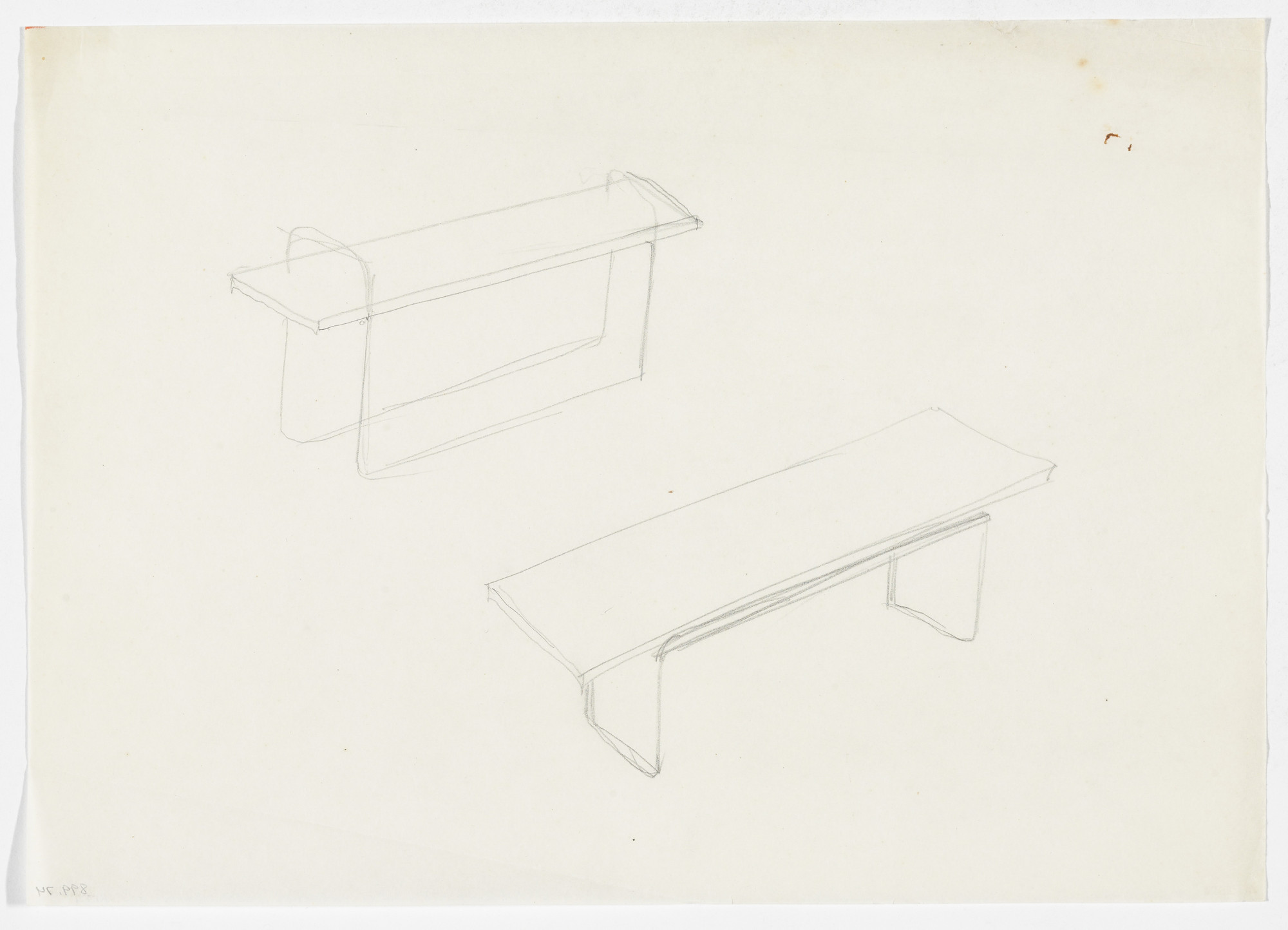 Ludwig Mies Van Der Rohe Table Perspective Sketches Early