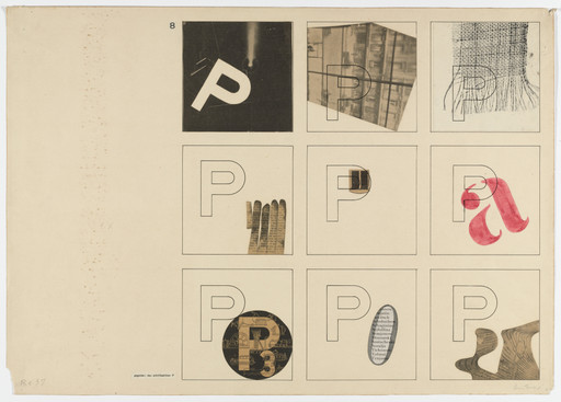 Albrecht Heubner. Studies in Contrast. Given: Form of Letter P (From Joost Schmidt's Bauhaus Design Course). 1930–1933