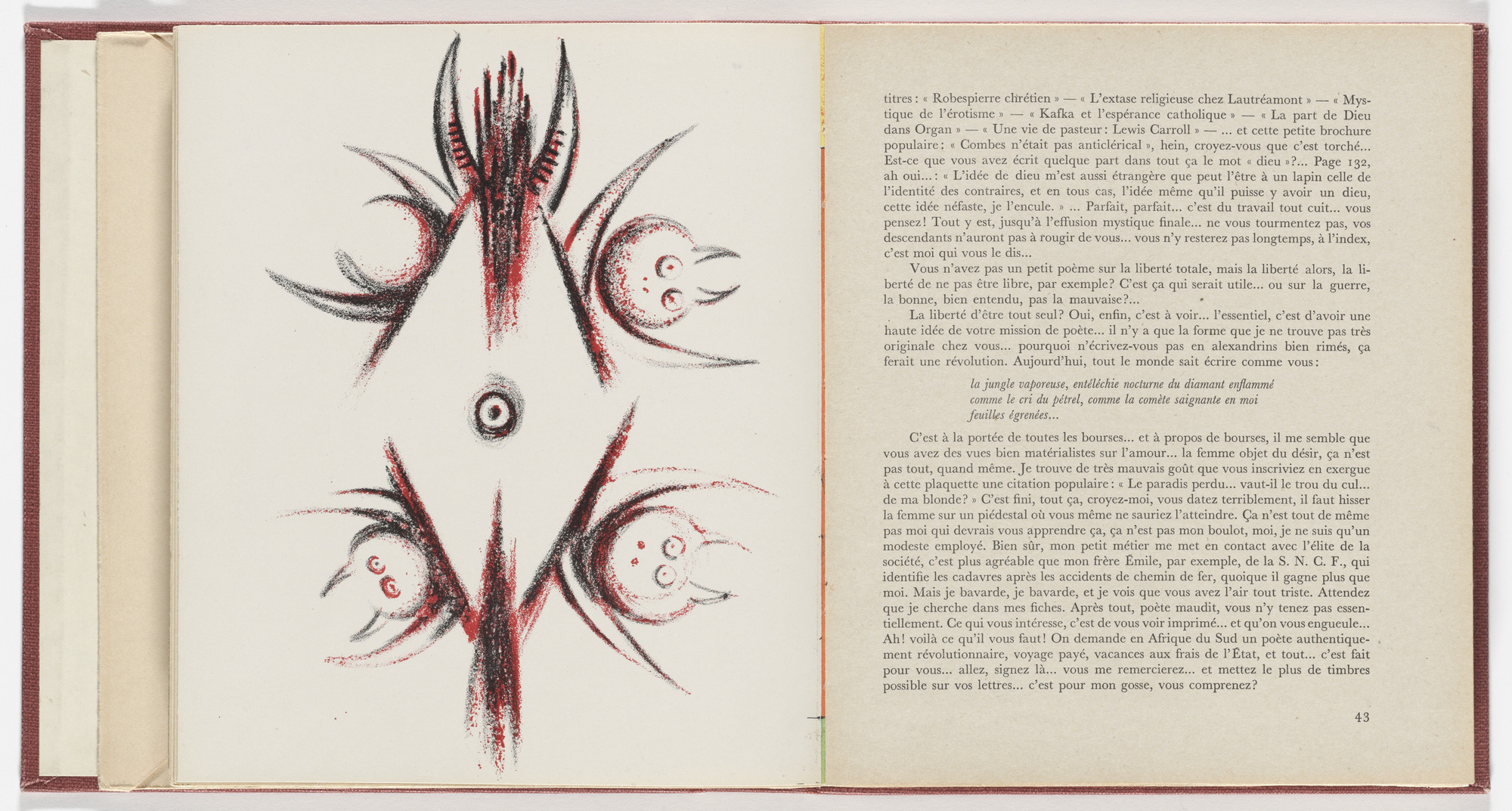 Wifredo Lam. Plate from Le Surréalisme en 1947. 1947
